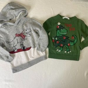 H&M Toddler Dinosaur Christmas Sweaters Size 2Y-4Y